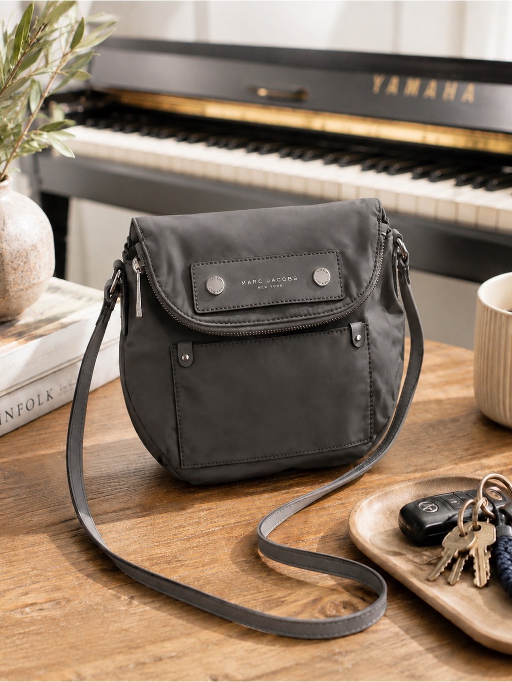 Marc Jacobs Gray Nylon Crossbody Shoulder Bag NWT
